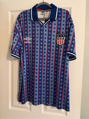 Umbro Blue and Red USA Star-Striped USA Soccer Jersey NWT